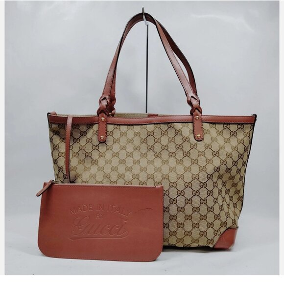 Gucci Tote Bag Brown Canvas - Picture 1 of 11
